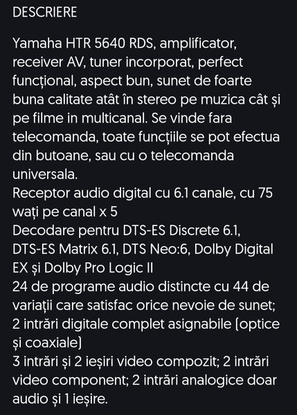 Sistem reicever Yamaha- Polkaudio