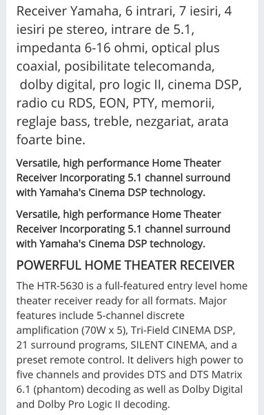 Sistem reicever Yamaha- Polkaudio